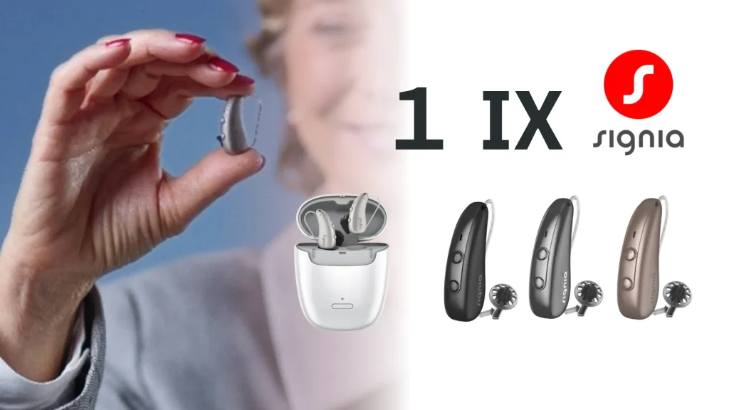 シグニア1IX 製品本体と手に持つ女性